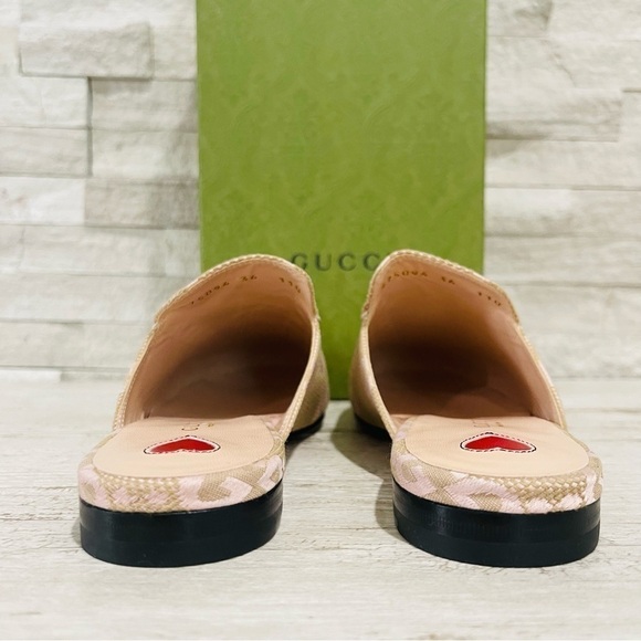 Gucci Jumbo GG Princetown Mules Slippers Perfect Pink Size 36 Canvas/Leather - Picture 6 of 16